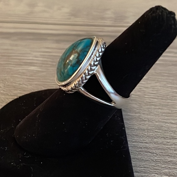 Beautiful Vintage Silver Barse Turquoise Ring. - Picture 2 of 6